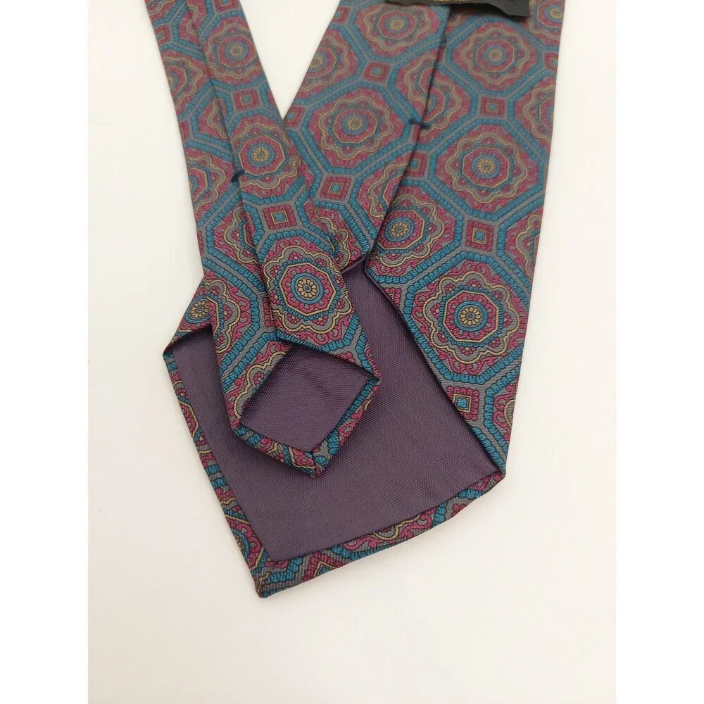 Envoy Men's Tie Flawed Blue Mosaic Pattern